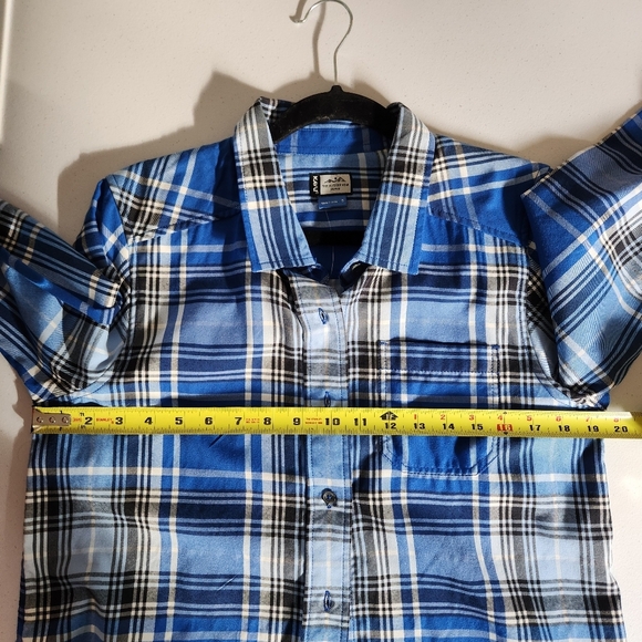Kavu Shelby Long Sleeve Button Down Blue Plaid Shirt Womens Small New NWT 30UV - Picture 7 of 10